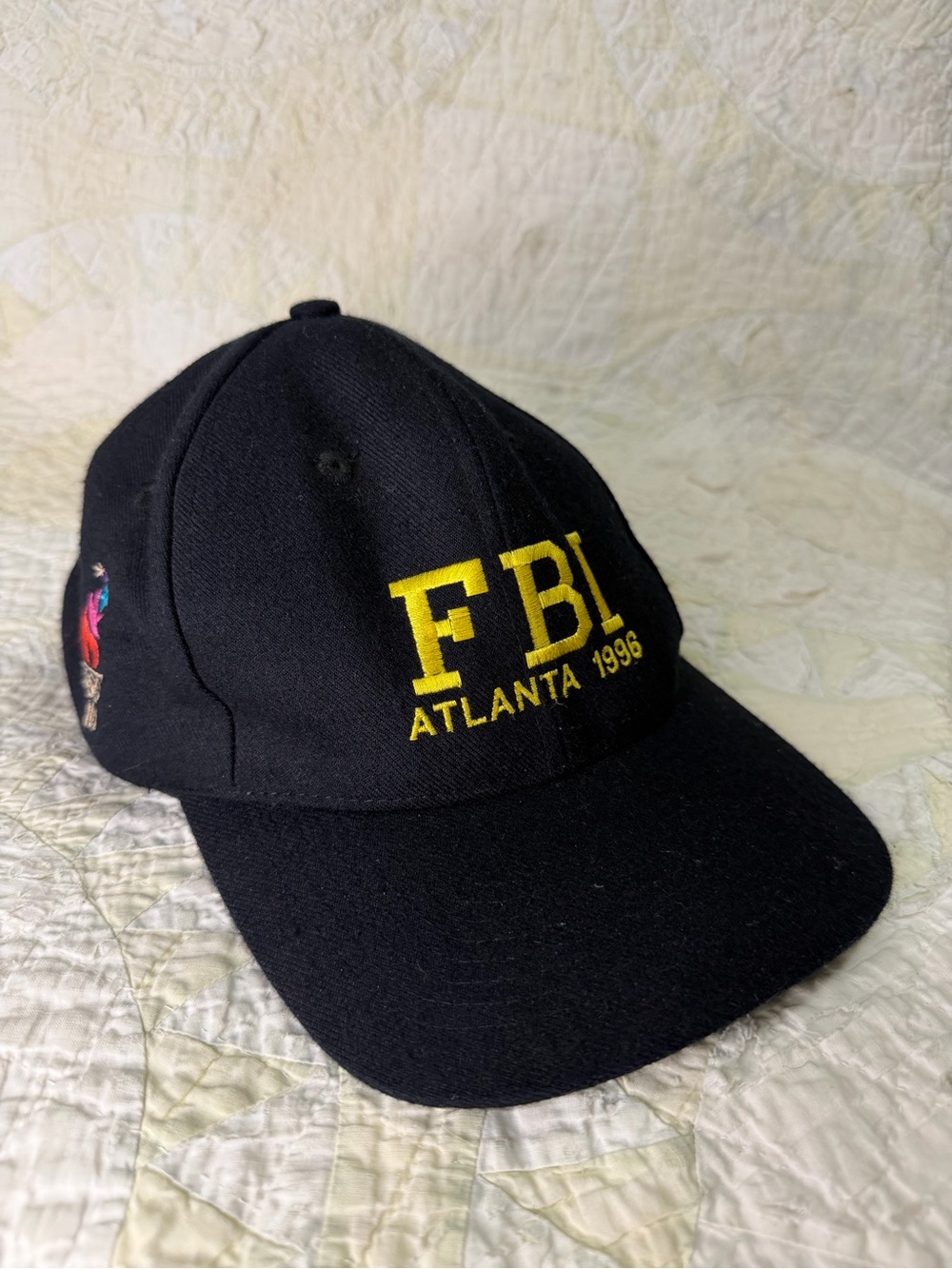 VTG 1996 Olympics Atlanta FBI Snapback Hat Cap Embroidered Black RARE